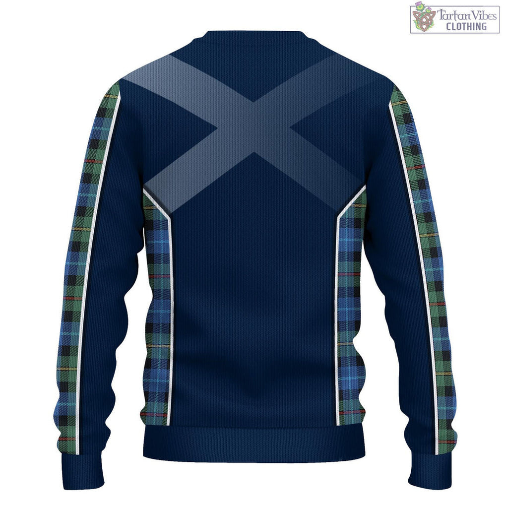 Tartan Vibes Clothing Smith Ancient Tartan Knitted Sweatshirt with Family Crest and Scottish Thistle Vibes Sport Style