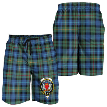 Smith Ancient Tartan Mens Shorts with Family Crest