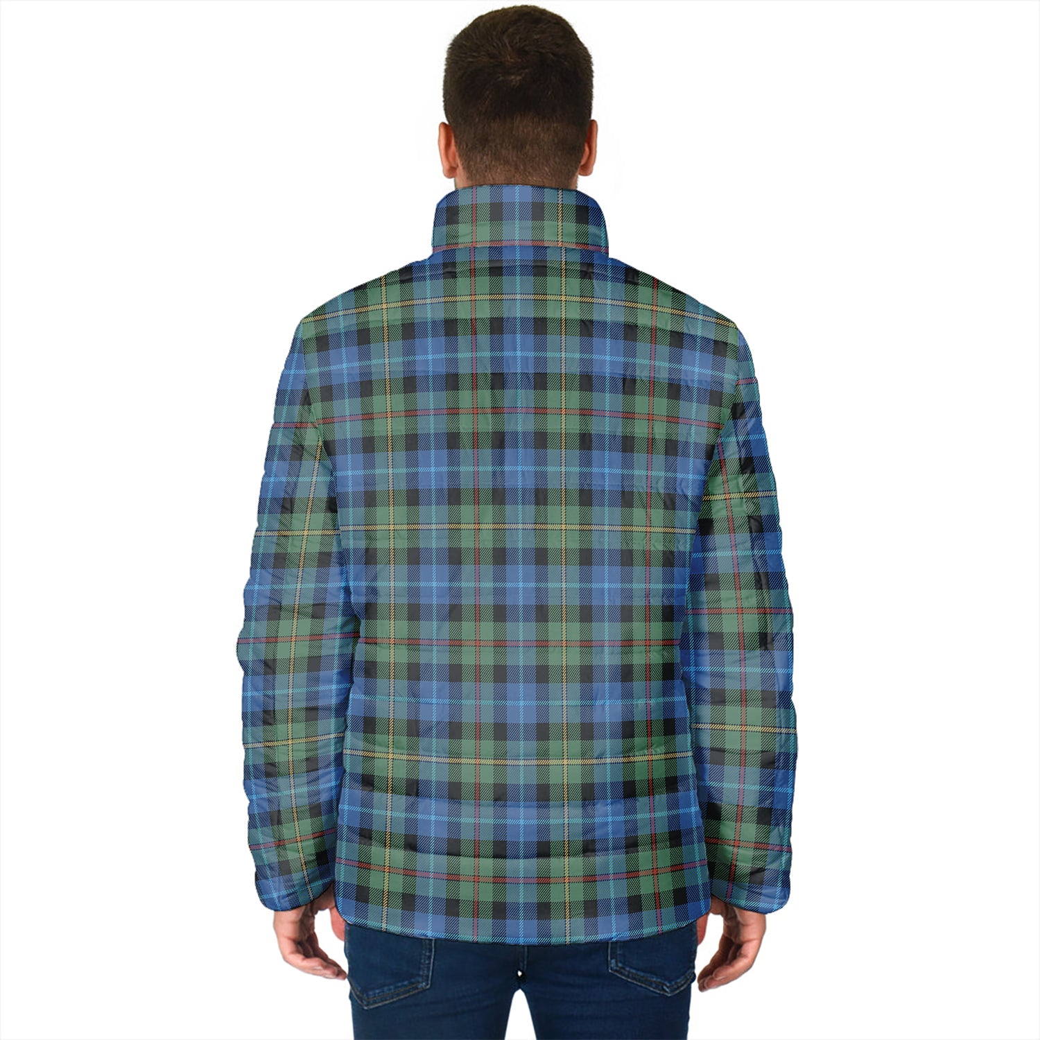 Smith Ancient Tartan Padded Jacket with Family Crest - Tartan Vibes Clothing