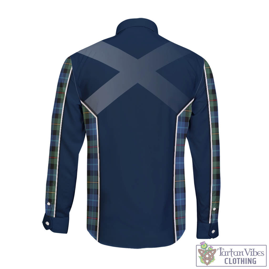 Smith Ancient Tartan Long Sleeve Button Up Shirt with Family Crest and Lion Rampant Vibes Sport Style