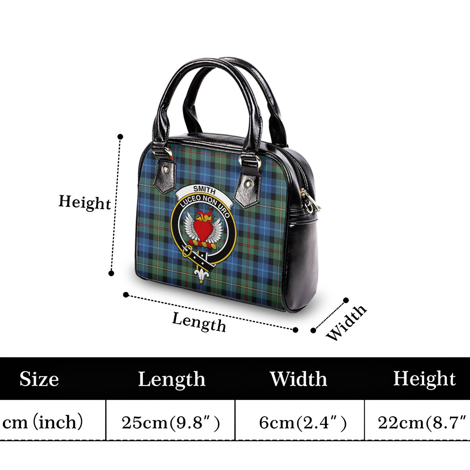 Smith Ancient Tartan Shoulder Handbags with Family Crest - Tartanvibesclothing