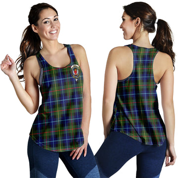 Smith Tartan Women Racerback Tanks with Family Crest