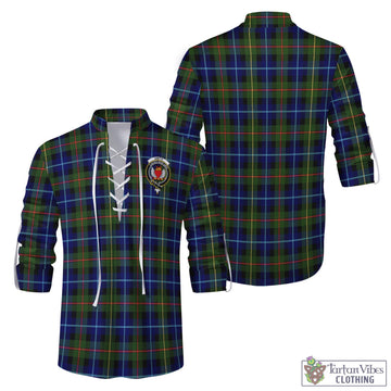 Smith Tartan Men's Scottish Traditional Jacobite Ghillie Kilt Shirt with Family Crest Men - Tartan Vibes Clothing