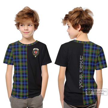 Smith Tartan Kid T-Shirt with Family Crest and Half Of Me Style Youth XL Size14 - Tartan Vibes Clothing