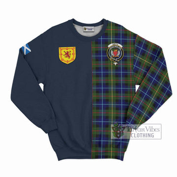 Smith Tartan Sweatshirt Alba with Scottish Lion Royal Arm Half Style