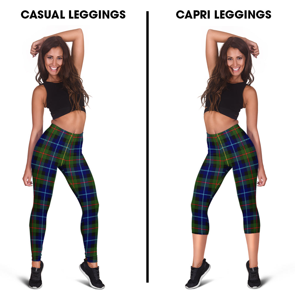 Smith Tartan Womens Leggings Capri Leggings - Tartan Vibes Clothing