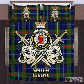 Smith Tartan Bedding Set with Clan Crest and the Golden Sword of Courageous Legacy