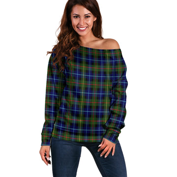 Smith Tartan Off Shoulder Women Sweater Women - Tartan Vibes Clothing