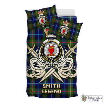 Smith Tartan Bedding Set with Clan Crest and the Golden Sword of Courageous Legacy