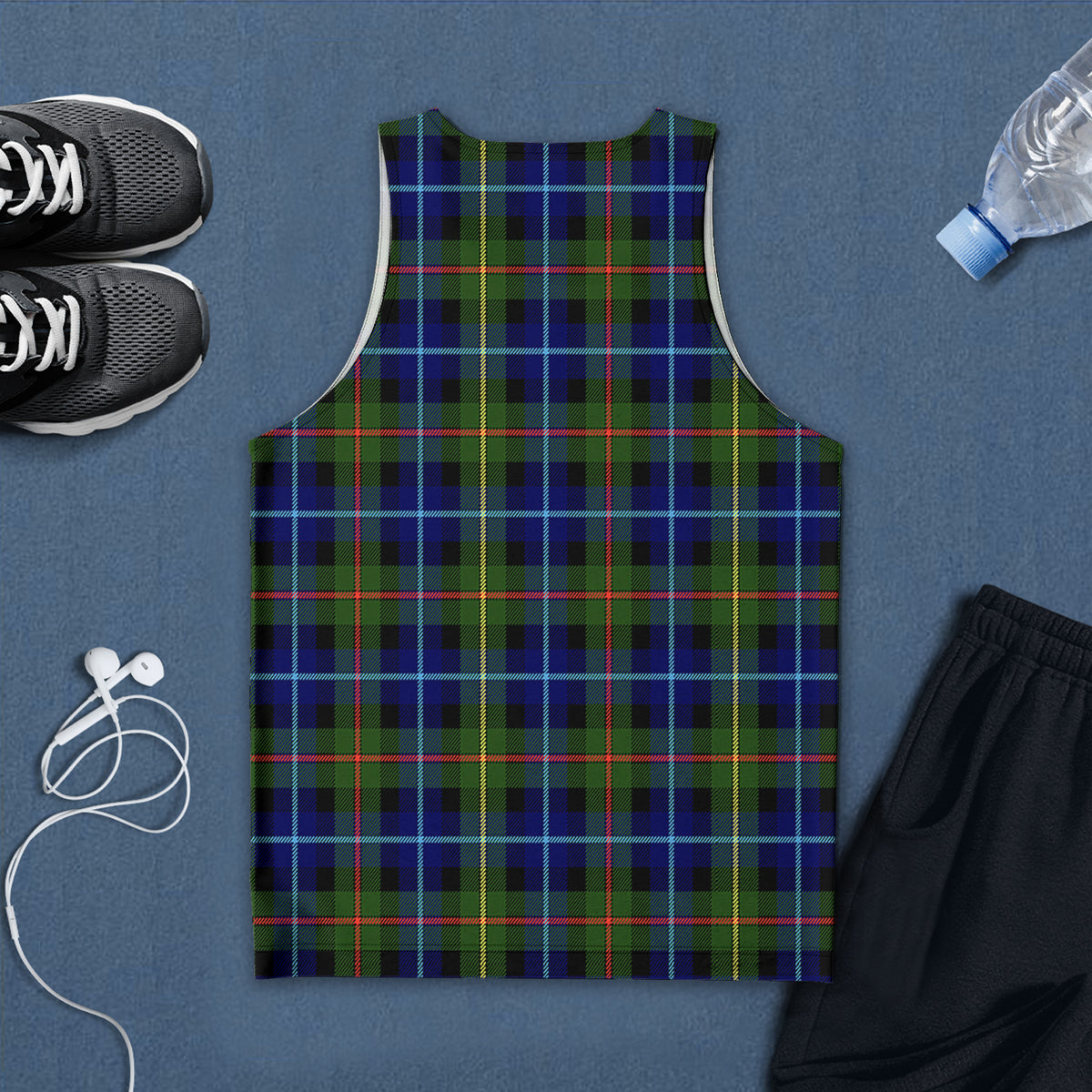 Smith Tartan Mens Tank Top with Family Crest - Tartan Vibes Clothing