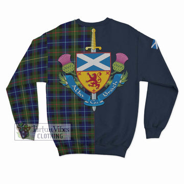 Smith Tartan Sweatshirt Alba with Scottish Lion Royal Arm Half Style