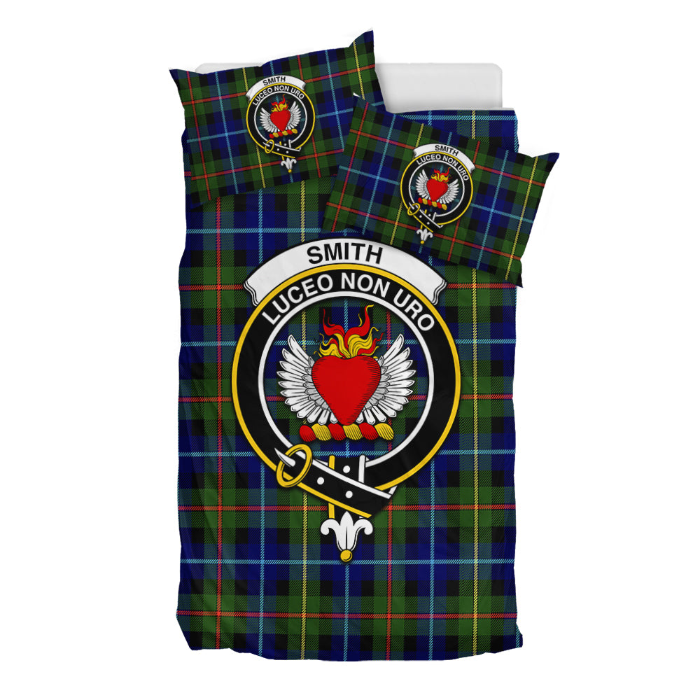 Smith Tartan Bedding Set with Family Crest - Tartan Vibes Clothing