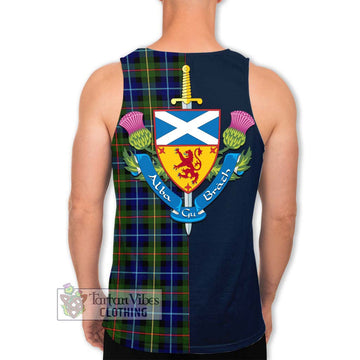 Smith Tartan Men's Tank Top Alba with Scottish Lion Royal Arm Half Style - Tartan Vibes Clothing