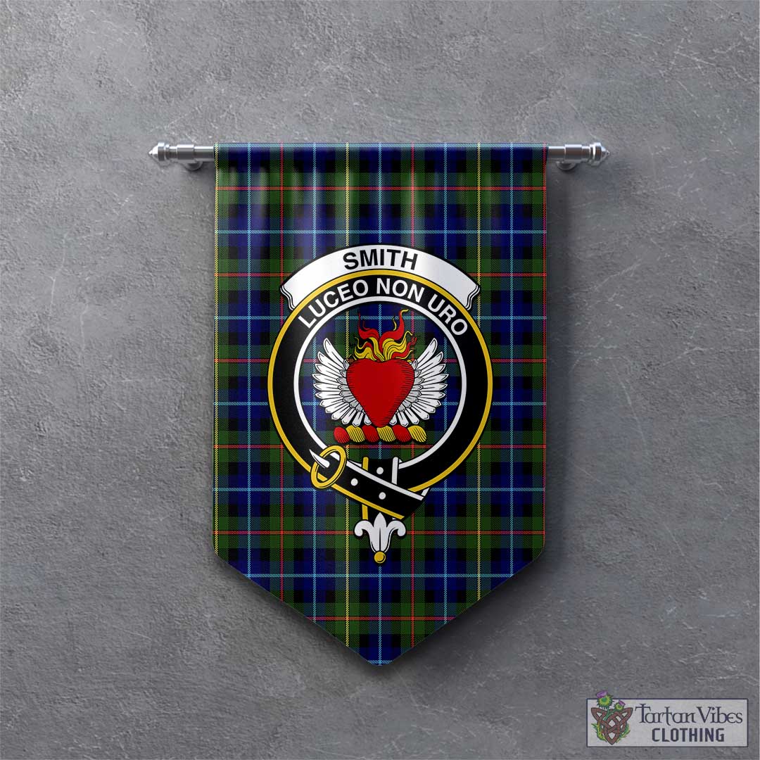 Tartan Vibes Clothing Smith Modern Tartan Gonfalon, Tartan Banner with Family Crest