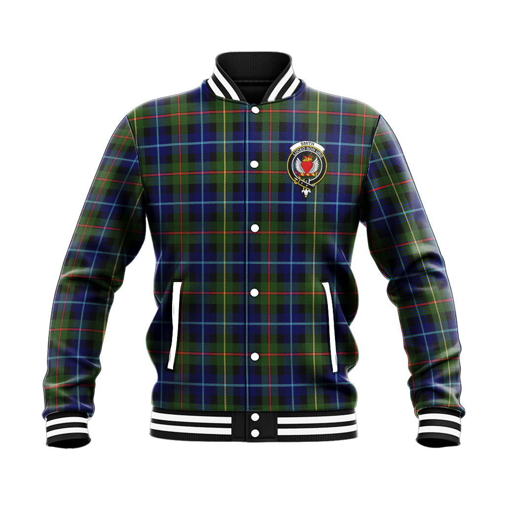 Smith Tartan Baseball Jacket with Family Crest - Tartan Vibes Clothing