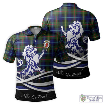 Smith Tartan Polo Shirt with Alba Gu Brath Regal Lion Emblem