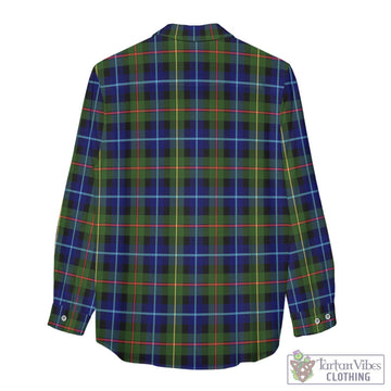 Smith Tartan Women's Casual Shirt with Family Crest