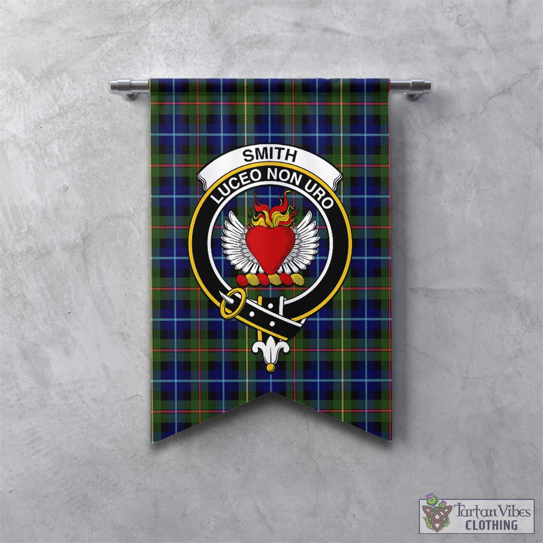 Tartan Vibes Clothing Smith Modern Tartan Gonfalon, Tartan Banner with Family Crest