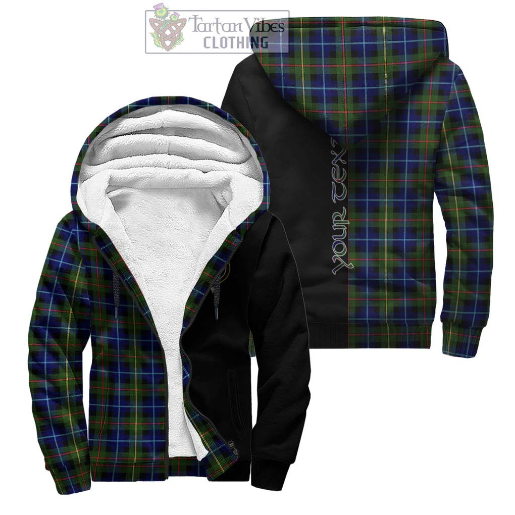 Smith Tartan Sherpa Hoodie with Family Crest and Half Of Me Style Unisex - Tartanvibesclothing Shop