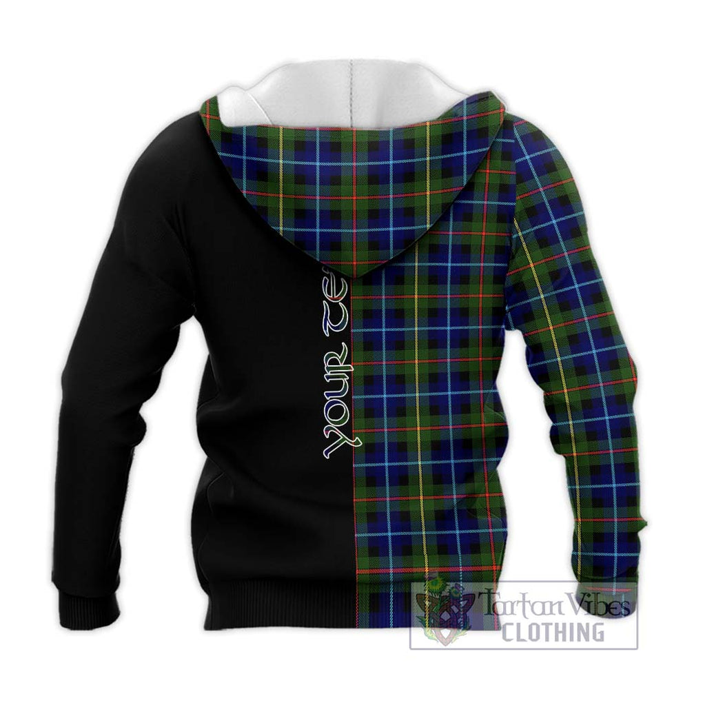 Smith Tartan Knitted Hoodie with Family Crest and Half Of Me Style - Tartanvibesclothing Shop