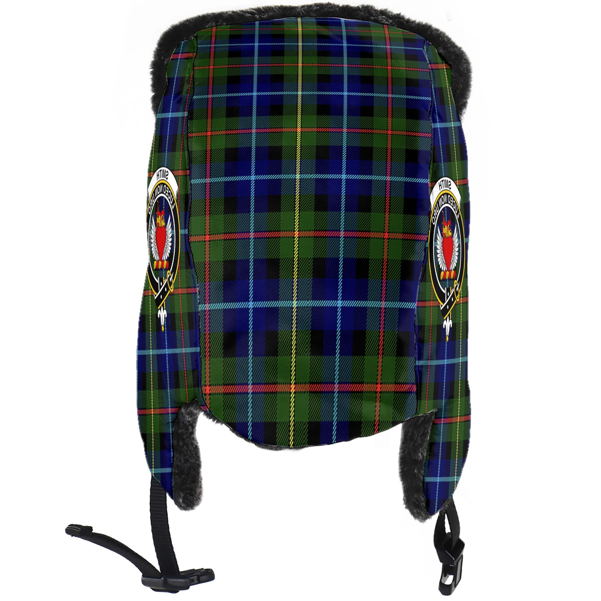 Smith Tartan Winter Trapper Hat with Family Crest - Tartan Vibes Clothing