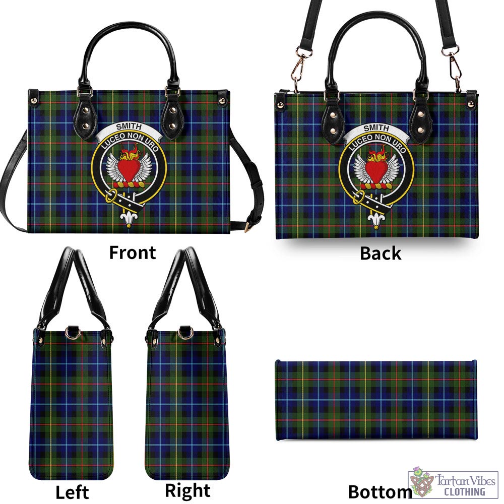 Smith Tartan Luxury Leather Handbags with Family Crest - Tartan Vibes Clothing