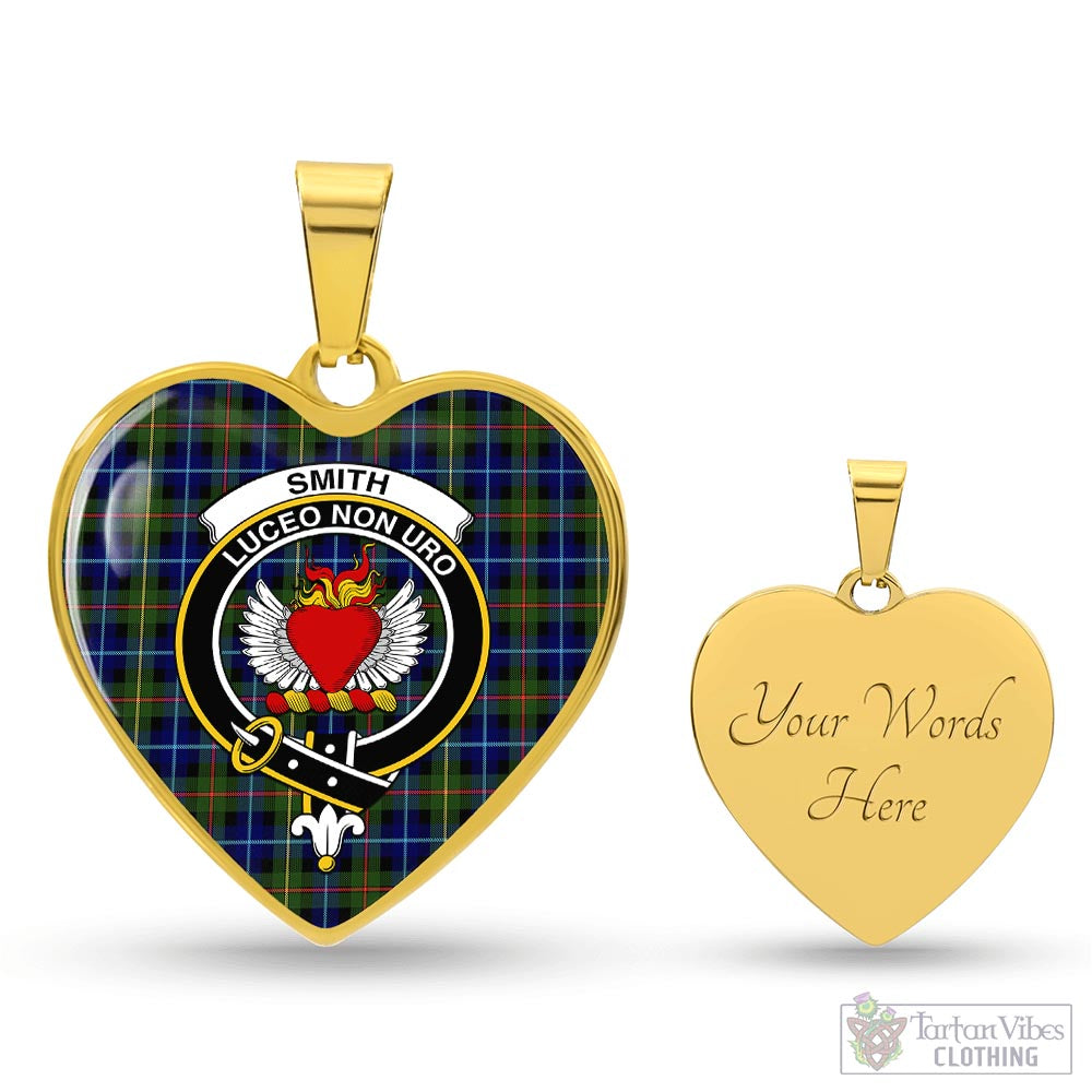 Smith Tartan Heart Necklace with Family Crest Luxury Necklace (Gold) Yes - Tartan Vibes Clothing
