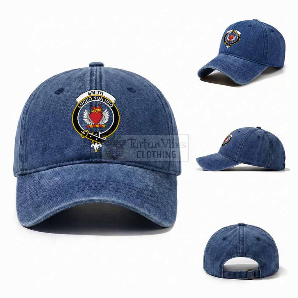Smith Scottish Clan Crest Washed Baseball Cap One Size (Adjustable) Royal Blue - Tartan Vibes Clothing