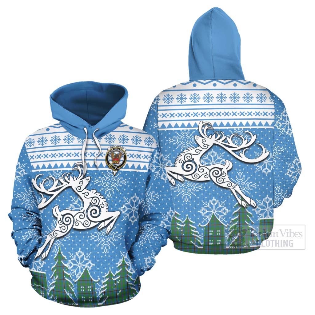 Tartan Vibes Clothing Snodgrass Clan Christmas Hoodie Celtic Reindeer Style