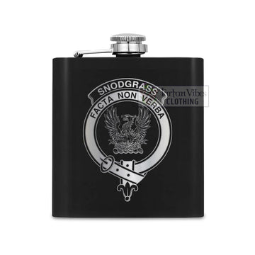 Snodgrass Crest Hip Flask Set 7oz Black Stainless Steel with A Gift Box