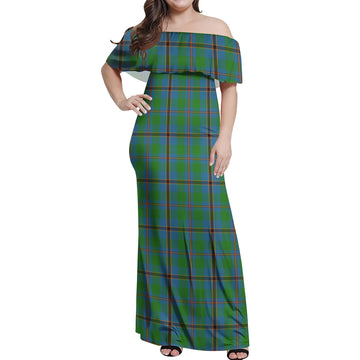 Snodgrass Tartan Off Shoulder Long Dress