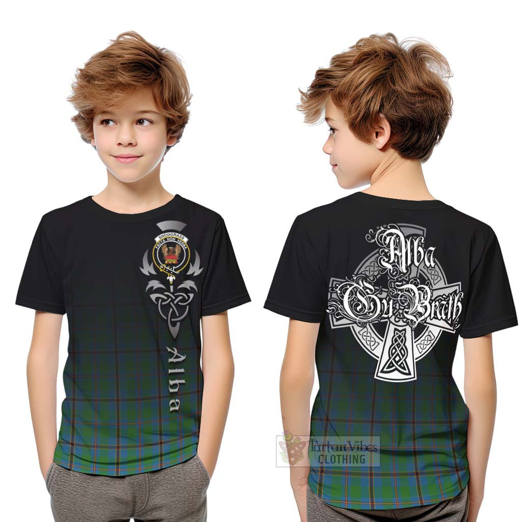 Tartan Vibes Clothing Snodgrass Tartan Kid T-Shirt Featuring Alba Gu Brath Family Crest Celtic Inspired