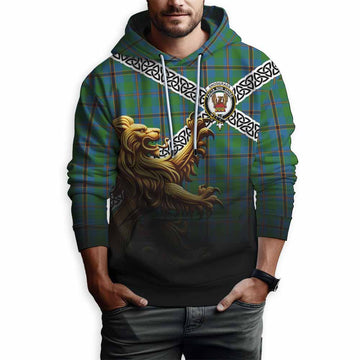 Snodgrass Crest Tartan Hoodie with Golden Lion Emblem Celtic Style Pullover Hoodie - Tartan Vibes Clothing
