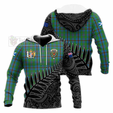 Snodgrass Crest Tartan Knitted Hoodie with New Zealand Silver Fern Half Style