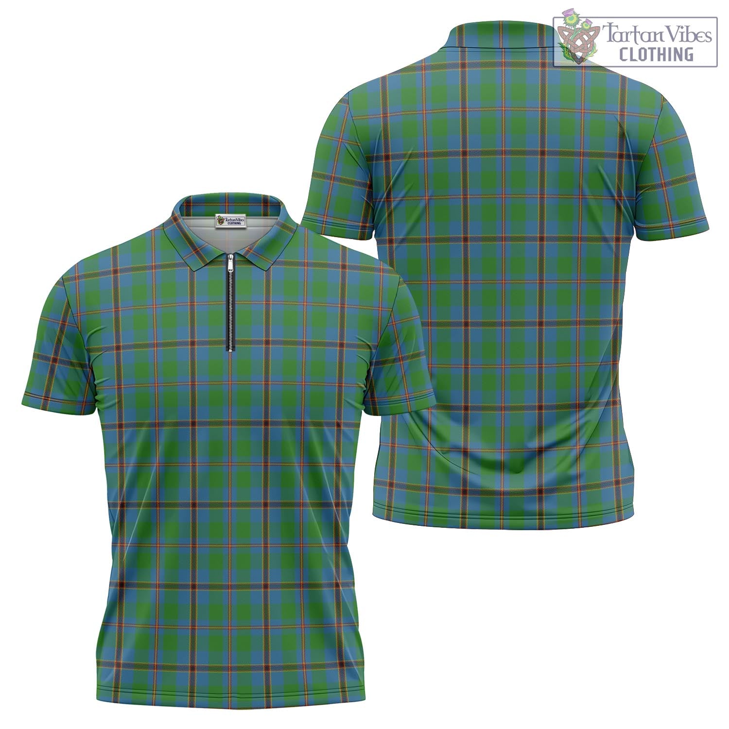 Tartan Vibes Clothing Snodgrass Tartan Zipper Polo Shirt