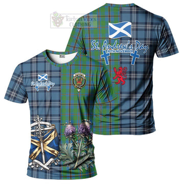 Snodgrass Tartan T-Shirt Happy St. Andrew's Day Half Tartan Style