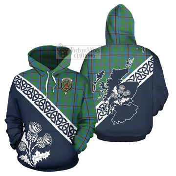 Snodgrass Tartan Hoodie Featuring Thistle and Scotland Map