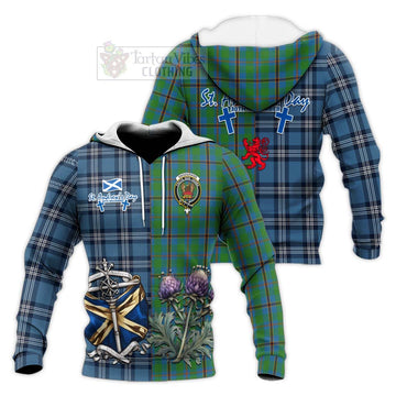 Snodgrass Tartan Knitted Hoodie Happy St. Andrew's Day Half Tartan Style