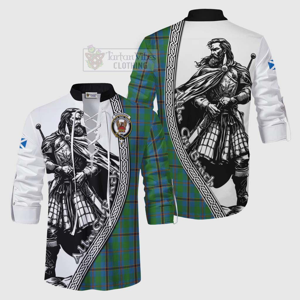 Tartan Vibes Clothing Snodgrass Tartan Clan Crest Ghillie Kilt Shirt with Highlander Warrior Celtic Style