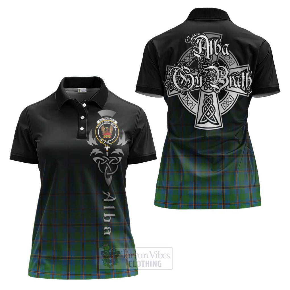 Tartan Vibes Clothing Snodgrass Tartan Women's Polo Shirt Featuring Alba Gu Brath Family Crest Celtic Inspired