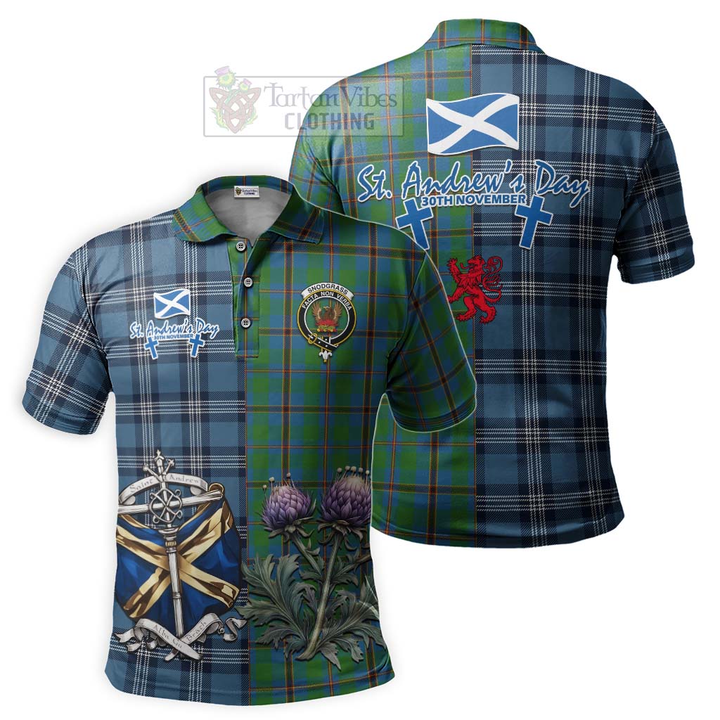 Tartan Vibes Clothing Snodgrass Tartan Polo Shirt Happy St. Andrew's Day Half Tartan Style