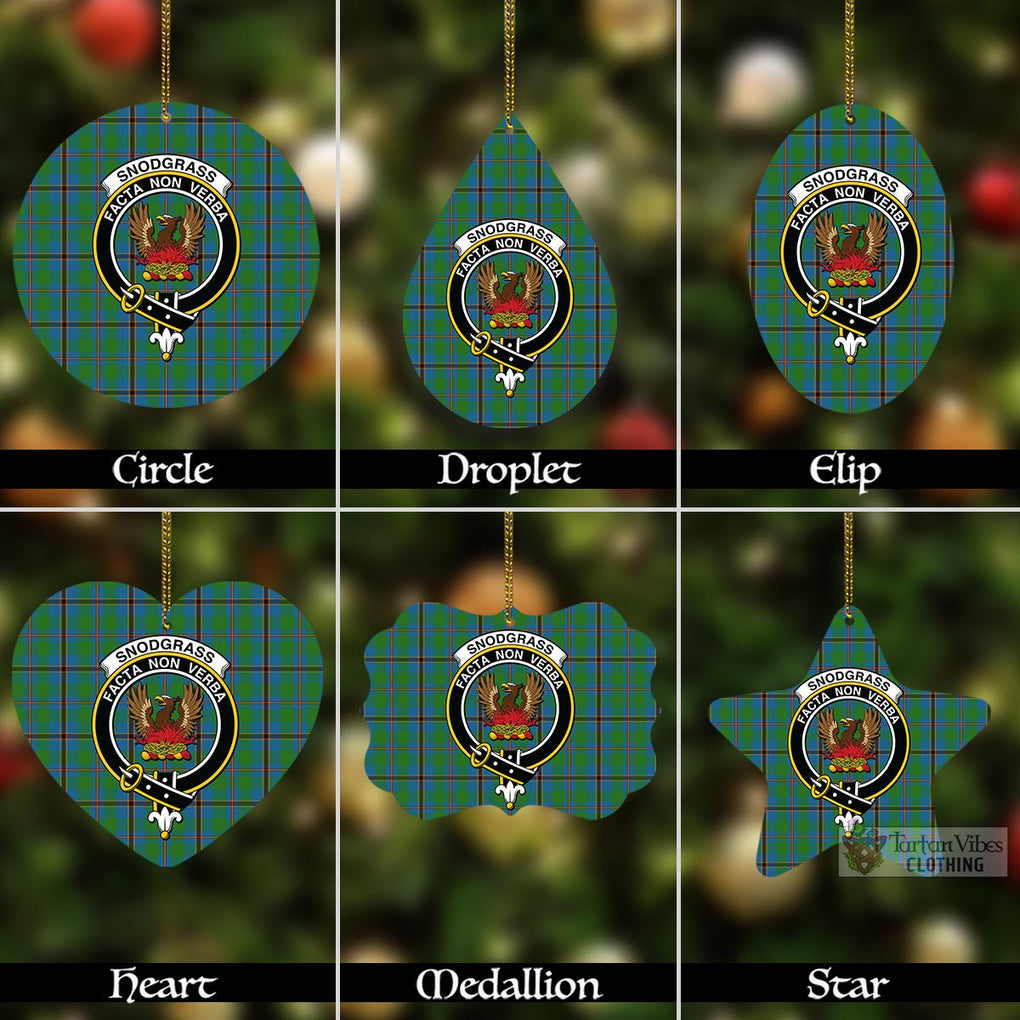 Tartan Vibes Clothing Snodgrass Tartan Christmas Aluminium Ornament with Family Crest