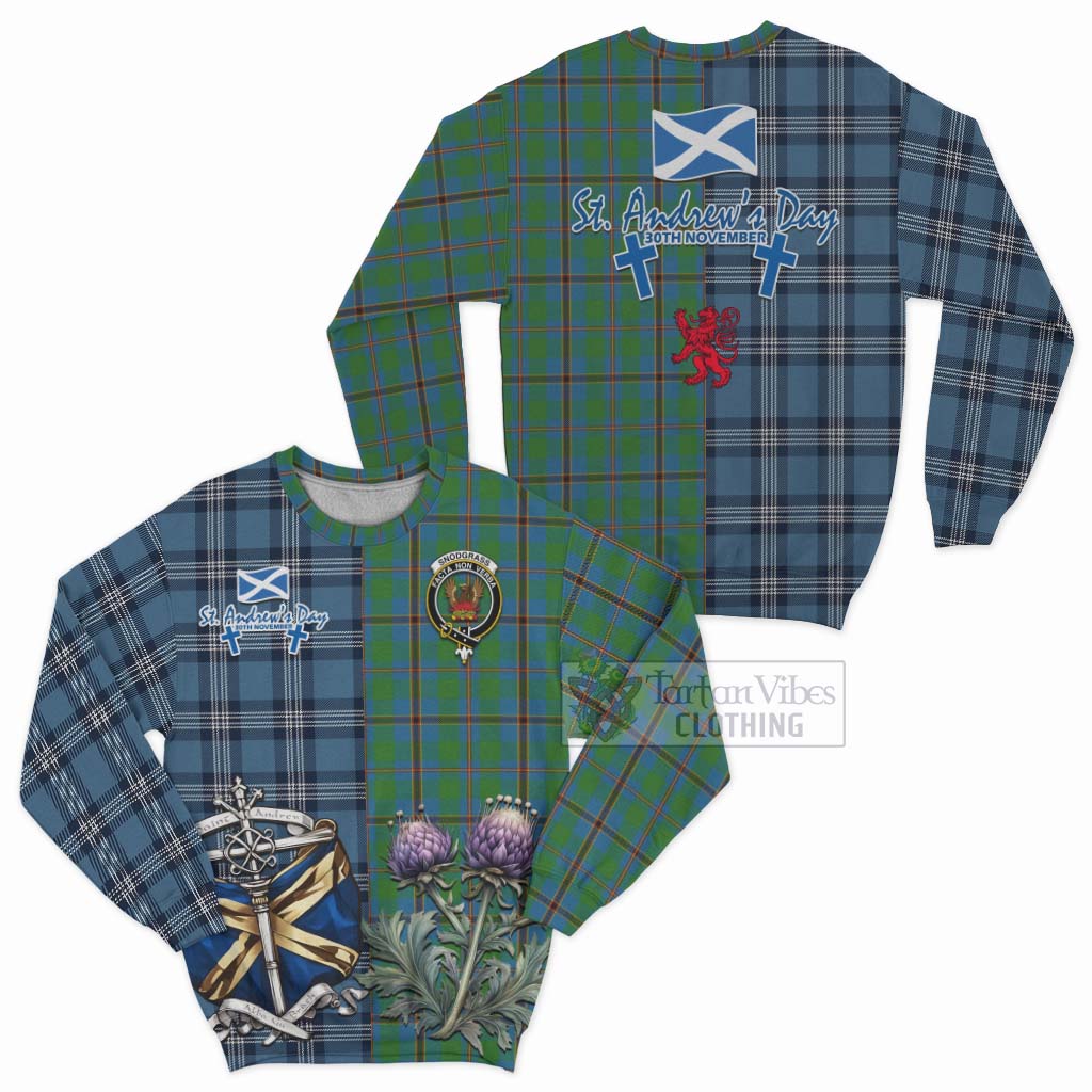 Tartan Vibes Clothing Snodgrass Tartan Sweatshirt Happy St. Andrew's Day Half Tartan Style