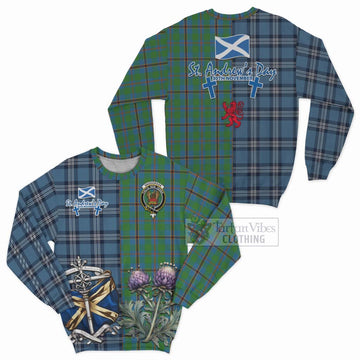 Snodgrass Tartan Sweatshirt Happy St. Andrew's Day Half Tartan Style