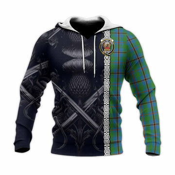 Snodgrass Tartan Knitted Hoodie with Family Crest Cross Sword Thistle Celtic Vibes Unisex Knitted Pullover Hoodie - Tartan Vibes Clothing