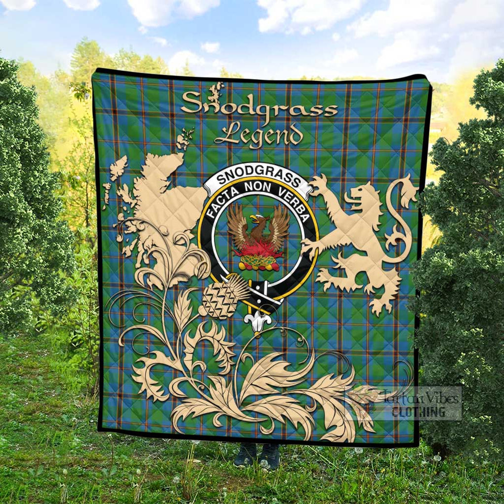 Tartan Vibes Clothing Snodgrass Tartan Quilt with Family Crest and Scottish Symbol Style