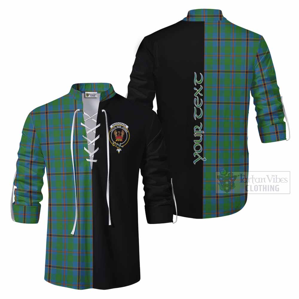 Tartan Vibes Clothing Snodgrass Tartan Ghillie Kilt Shirt with Family Crest and Half Of Me Style