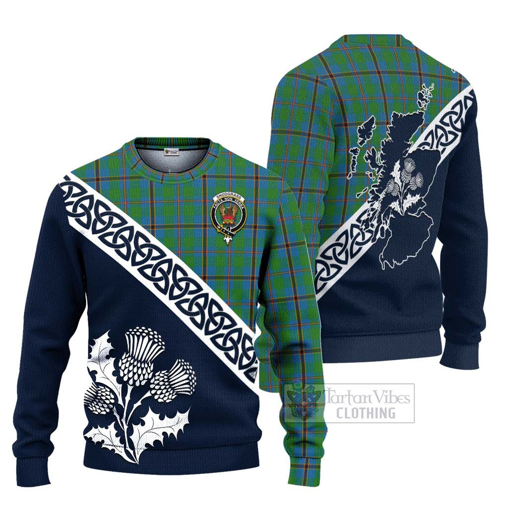 Tartan Vibes Clothing Snodgrass Tartan Knitted Sweater Featuring Thistle and Scotland Map