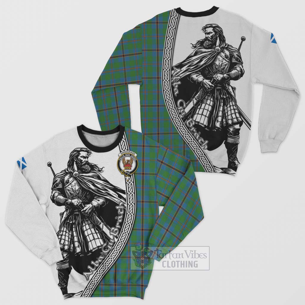 Tartan Vibes Clothing Snodgrass Tartan Clan Crest Sweatshirt with Highlander Warrior Celtic Style