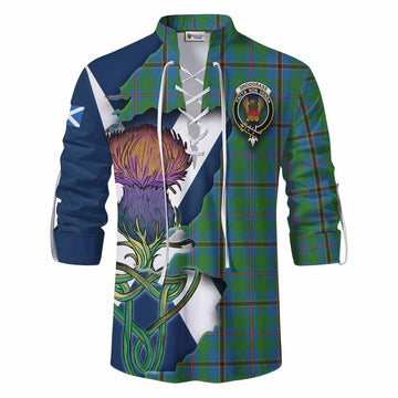 Snodgrass Tartan Family Crest Ghillie Kilt Shirt Scottish Thistle Celtic Inspired Men - Tartan Vibes Clothing